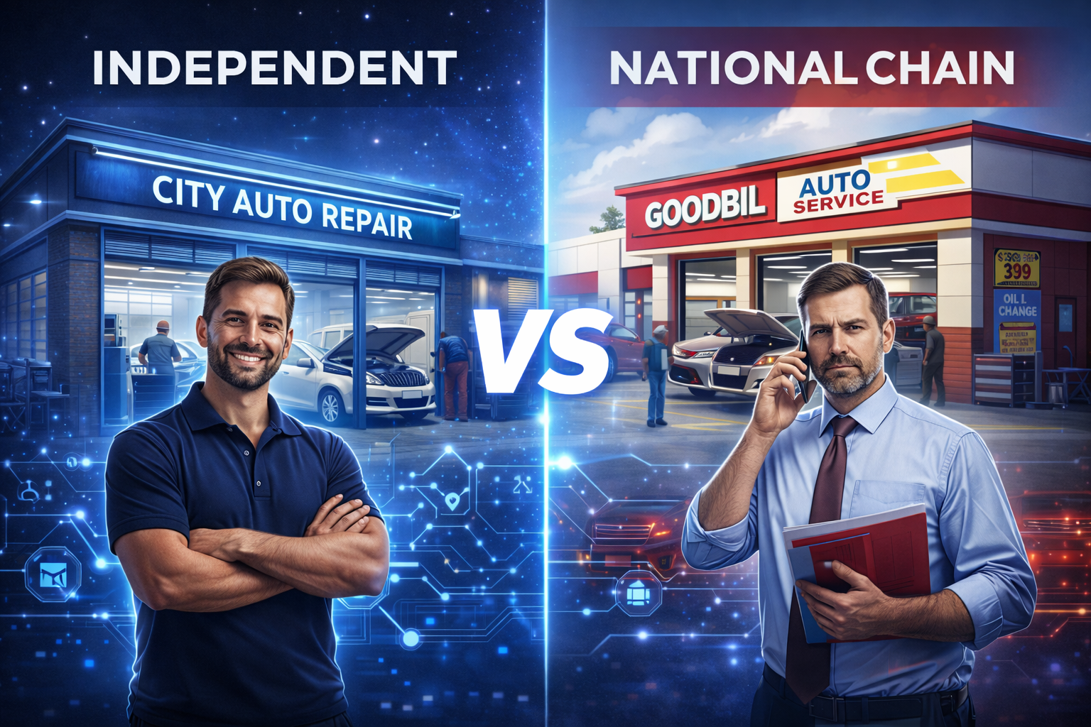 Independent shops competing with large chains through alliance power